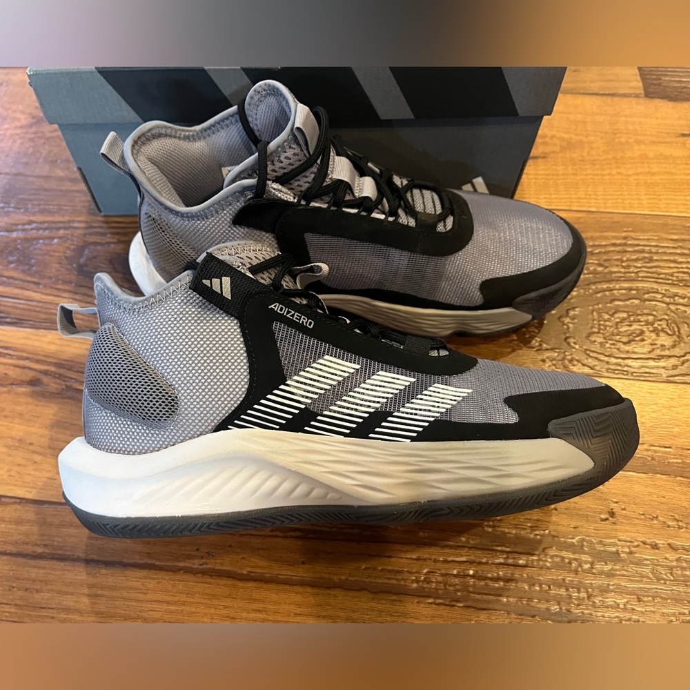 adidas Gray and Black Athletic Trainers - Picture 6 of 11